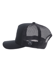 Hooey 4045T-BK WHIT High Profile Snapback Trucker Hat Black side view. If you need any assistance with this item or the purchase of this item please call us at five six one seven four eight eight eight zero one Monday through Saturday 10:00a.m EST to 8:00 p.m EST