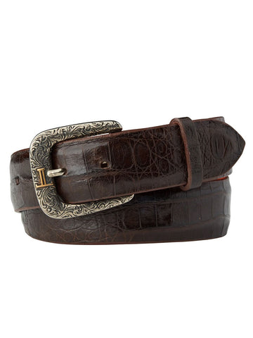 Lucchese W9421 ULTRA BELLY CAIMAN Western Belt Chocolate  display picture 1