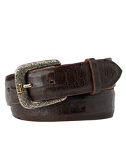 Lucchese W9421 ULTRA BELLY CAIMAN Western Belt Chocolate front view. If you need any assistance with this item or the purchase of this item please call us at five six one seven four eight eight eight zero one Monday through Saturday 10:00a.m EST to 8:00 p.m EST