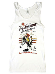 Rockmount TS-350-WHT Womens Bronc Western Tank Top White front view. If you need any assistance with this item or the purchase of this item please call us at five six one seven four eight eight eight zero one Monday through Saturday 10:00a.m EST to 8:00 p.m EST