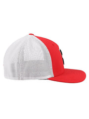 Hooey 2112RDWH COACH Mid Profile Flexfit Trucker Hat Red White right side view. If you need any assistance with this item or the purchase of this item please call us at five six one seven four eight eight eight zero one Monday through Saturday 10:00a.m EST to 8:00 p.m EST