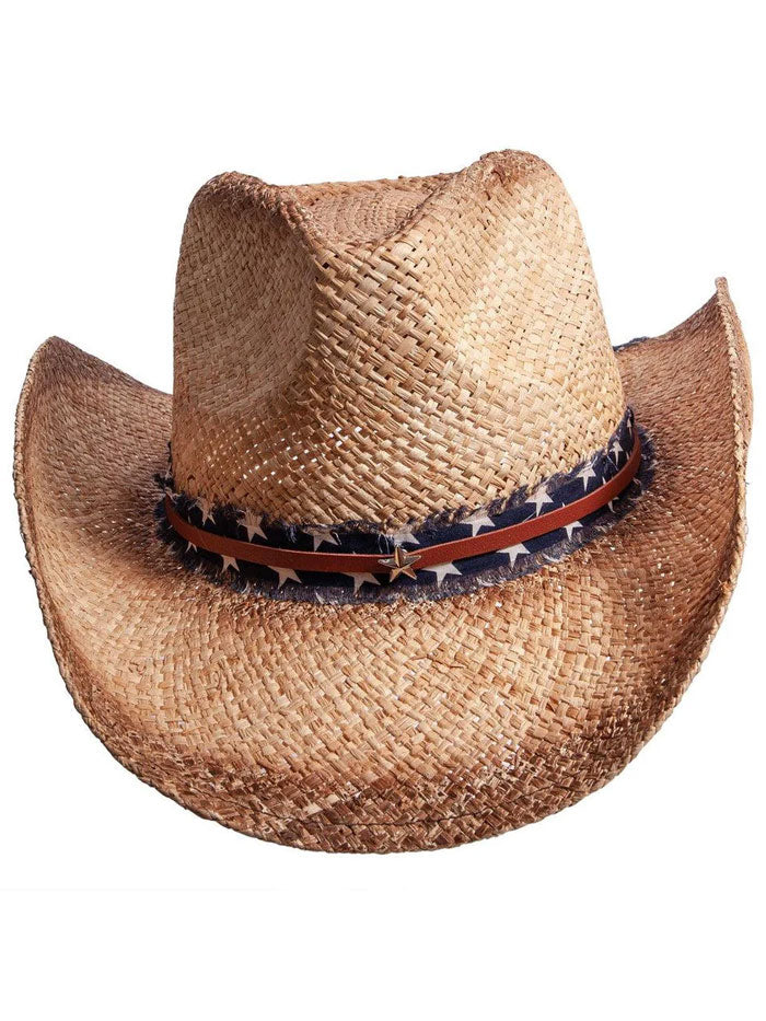 American Hat Makers DUSTY Straw Sun Hat Natural side / front view. If you need any assistance with this item or the purchase of this item please call us at five six one seven four eight eight eight zero one Monday through Saturday 10:00a.m EST to 8:00 p.m EST