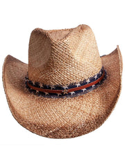 American Hat Makers DUSTY Straw Sun Hat Natural front view. 