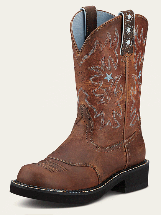 Ariat 10001132 Womens Probaby Western Boot Driftwood Brown front and side view. If you need any assistance with this item or the purchase of this item please call us at five six one seven four eight eight eight zero one Monday through Saturday 10:00a.m EST to 8:00 p.m EST