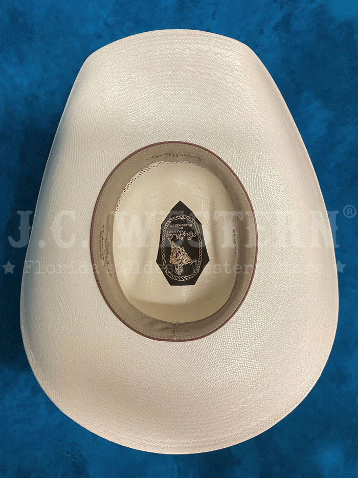 Larry Mahan MSP430BUHX 10X BUCKHORN Straw Hat Ivory side / view. If you need any assistance with this item or the purchase of this item please call us at five six one seven four eight eight eight zero one Monday through Saturday 10:00a.m EST to 8:00 p.m EST