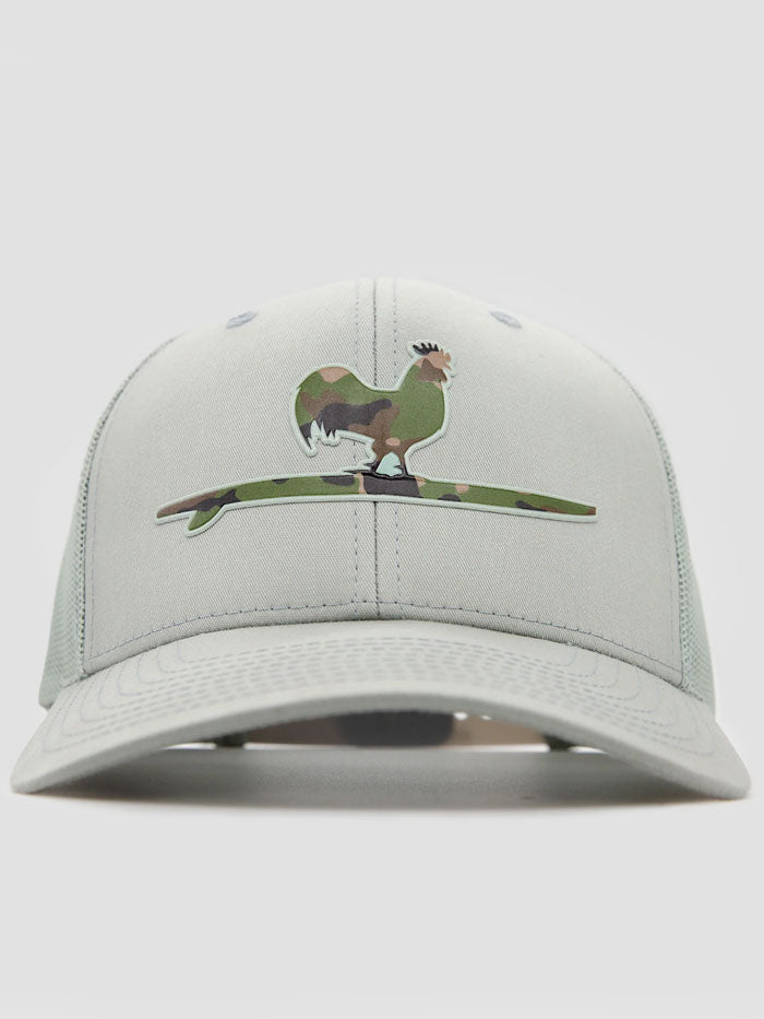 Beach & Barn SURFING ROOSTER CAMO Snapback Hat Solid Quarry side / front view. If you need any assistance with this item or the purchase of this item please call us at five six one seven four eight eight eight zero one Monday through Saturday 10:00a.m EST to 8:00 p.m EST