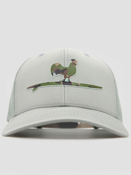 Beach & Barn SURFING ROOSTER CAMO Snapback Hat Solid Quarry front view. If you need any assistance with this item or the purchase of this item please call us at five six one seven four eight eight eight zero one Monday through Saturday 10:00a.m EST to 8:00 p.m EST