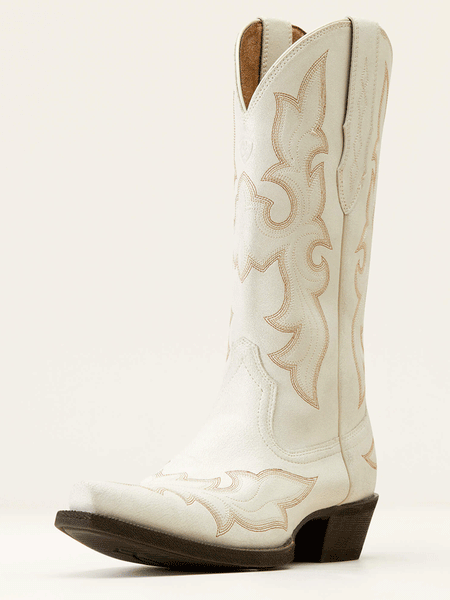 Ariat 10046996 Womens Jennings StretchFit Boot Distressed Ivory front and outter side view. If you need any assistance with this item or the purchase of this item please call us at five six one seven four eight eight eight zero one Monday through Saturday 10:00a.m EST to 8:00 p.m EST