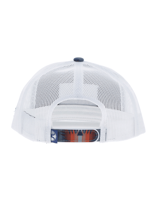 Hooey 2502T-NVWH DOC Aztec Rectangle Patch Trucker Hat Navy back view. If you need any assistance with this item or the purchase of this item please call us at five six one seven four eight eight eight zero one Monday through Saturday 10:00a.m EST to 8:00 p.m EST