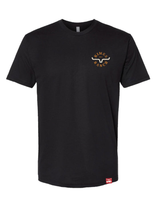 Kimes Ranch UNCOMPLICATED Mens Short Sleeve Graphic T-Shirt Black front view. If you need any assistance with this item or the purchase of this item please call us at five six one seven four eight eight eight zero one Monday through Saturday 10:00a.m EST to 8:00 p.m EST