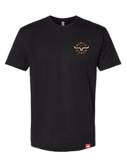 Kimes Ranch UNCOMPLICATED Mens Short Sleeve Graphic T-Shirt Black front view. If you need any assistance with this item or the purchase of this item please call us at five six one seven four eight eight eight zero one Monday through Saturday 10:00a.m EST to 8:00 p.m EST