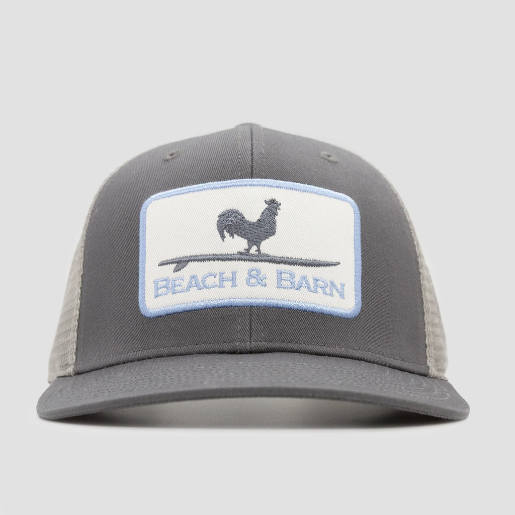 Beach & Barn HARD WORK Snapback Hat Charcoal front view. If you need any assistance with this item or the purchase of this item please call us at five six one seven four eight eight eight zero one Monday through Saturday 10:00a.m EST to 8:00 p.m EST