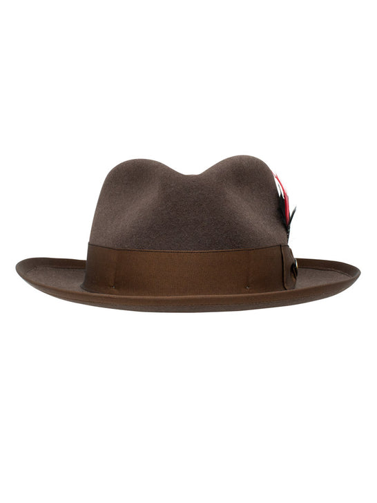 Stetson TWWIPTB102323 WHIPPET B Wool Fedora Hat Mink front view. If you need any assistance with this item or the purchase of this item please call us at five six one seven four eight eight eight zero one Monday through Saturday 10:00a.m EST to 8:00 p.m EST
