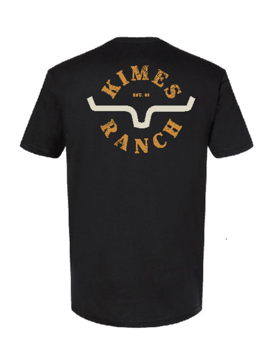 Kimes Ranch UNCOMPLICATED Mens Short Sleeve Graphic T-Shirt Black back view. If you need any assistance with this item or the purchase of this item please call us at five six one seven four eight eight eight zero one Monday through Saturday 10:00a.m EST to 8:00 p.m EST