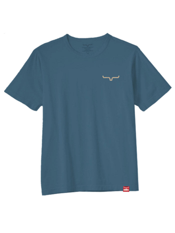 Kimes Ranch NOT OUR FIRST Mens Short Sleeve Graphic T-Shirt Light Blue back view. If you need any assistance with this item or the purchase of this item please call us at five six one seven four eight eight eight zero one Monday through Saturday 10:00a.m EST to 8:00 p.m EST
