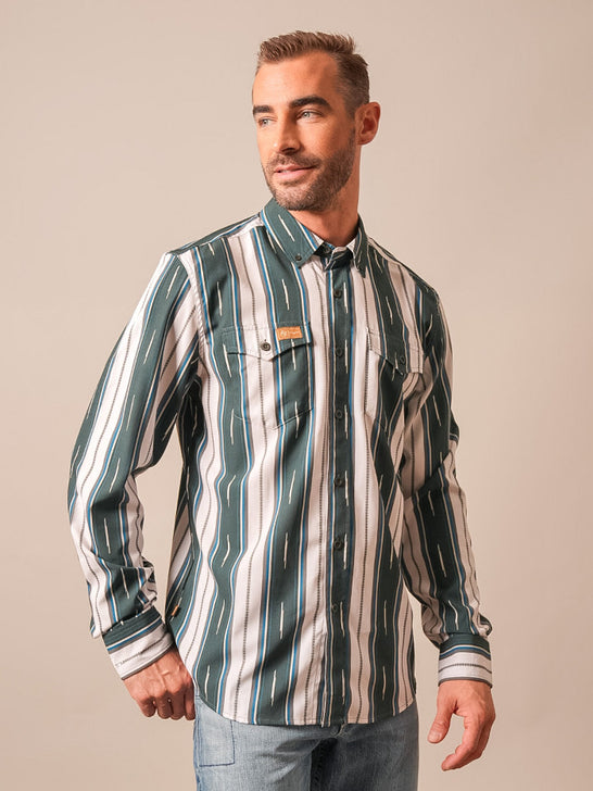 Kimes Ranch ZT HICKORY Mens Zach Top Western Shirt Forest front view. If you need any assistance with this item or the purchase of this item please call us at five six one seven four eight eight eight zero one Monday through Saturday 10:00a.m EST to 8:00 p.m EST