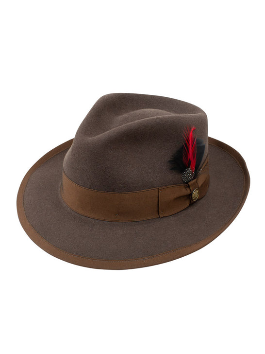 Stetson TWWIPTB102323 WHIPPET B Wool Fedora Hat Mink front and side view. If you need any assistance with this item or the purchase of this item please call us at five six one seven four eight eight eight zero one Monday through Saturday 10:00a.m EST to 8:00 p.m EST
