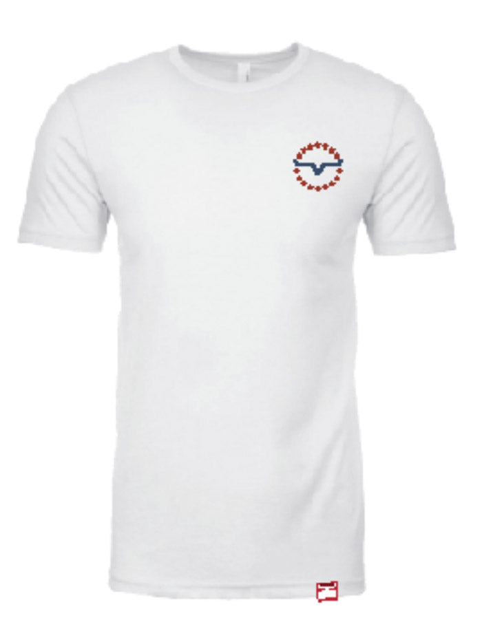 Kimes Ranch 76 Mens Short Sleeve Graphic T-Shirt White back view. If you need any assistance with this item or the purchase of this item please call us at five six one seven four eight eight eight zero one Monday through Saturday 10:00a.m EST to 8:00 p.m EST