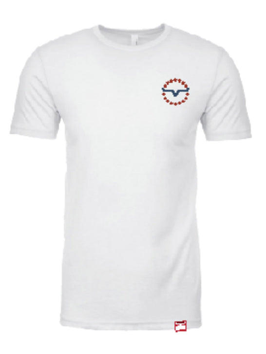 Kimes Ranch 76 Mens Short Sleeve Graphic T-Shirt White front view. If you need any assistance with this item or the purchase of this item please call us at five six one seven four eight eight eight zero one Monday through Saturday 10:00a.m EST to 8:00 p.m EST