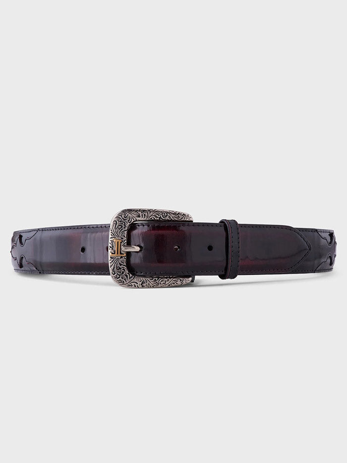 Lucchese W2211 Smooth Goat Belt Black Cherry front view. If you need any assistance with this item or the purchase of this item please call us at five six one seven four eight eight eight zero one Monday through Saturday 10:00a.m EST to 8:00 p.m EST