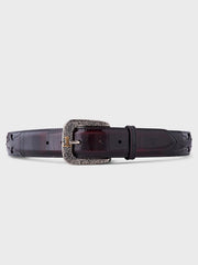 Lucchese W2211 Smooth Goat Belt Black Cherry front view. If you need any assistance with this item or the purchase of this item please call us at five six one seven four eight eight eight zero one Monday through Saturday 10:00a.m EST to 8:00 p.m EST