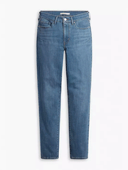 Levi's 392500082 Womens Classic Straight Fit Jean Medium Wash front view without model. If you need any assistance with this item or the purchase of this item please call us at five six one seven four eight eight eight zero one Monday through Saturday 10:00a.m EST to 8:00 p.m EST