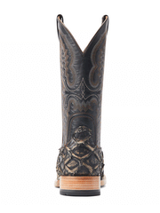 Ariat 10044420 Mens Deep Water Western Boot Distressed Black Piraruci back view. If you need any assistance with this item or the purchase of this item please call us at five six one seven four eight eight eight zero one Monday through Saturday 10:00a.m EST to 8:00 p.m EST