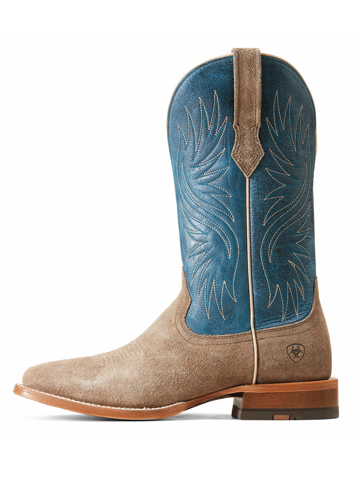 Ariat 10047071 Mens Circuit Rockridge Western Boot Smokey Roughout front and side view. If you need any assistance with this item or the purchase of this item please call us at five six one seven four eight eight eight zero one Monday through Saturday 10:00a.m EST to 8:00 p.m EST