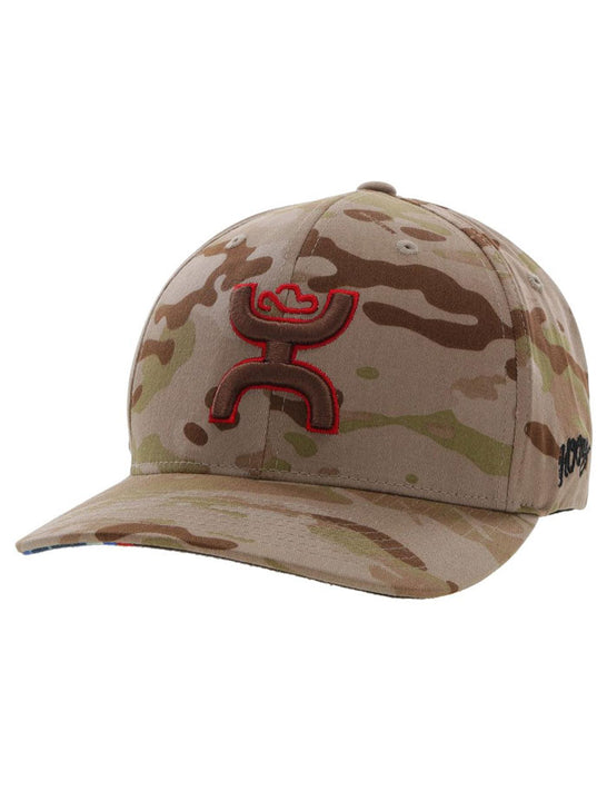 Hooey CK021-01 CHRIS KYLE Flexfit Hat Brown Camo side / front view. If you need any assistance with this item or the purchase of this item please call us at five six one seven four eight eight eight zero one Monday through Saturday 10:00a.m EST to 8:00 p.m EST