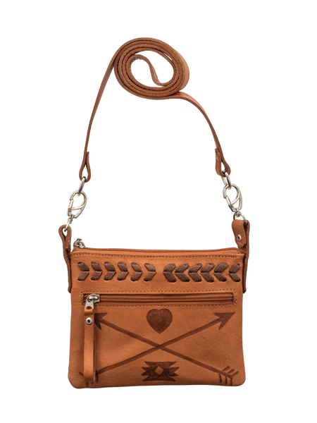American West 6415884 Ladies Friendship Arrows Trail Rider Hip Crossbody Bag Natural Tan front view. If you need any assistance with this item or the purchase of this item please call us at five six one seven four eight eight eight zero one Monday through Saturday 10:00a.m EST to 8:00 p.m EST