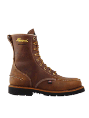 Thorogood 814-3890 Mens Lace Up Moc Toe Waterproof Boot Crazyhorse Brown side view. If you need any assistance with this item or the purchase of this item please call us at five six one seven four eight eight eight zero one Monday through Saturday 10:00a.m EST to 8:00 p.m EST
