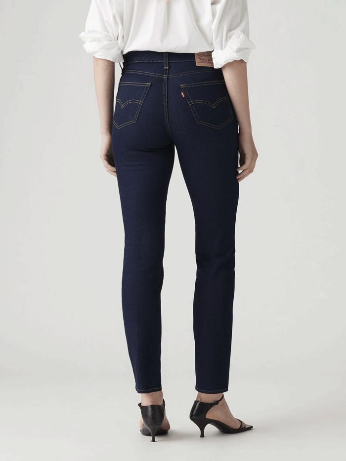 Levi's 188830011 Womens 724 High Rise Slim Straight Jean Cast Shadows Navy front view. If you need any assistance with this item or the purchase of this item please call us at five six one seven four eight eight eight zero one Monday through Saturday 10:00a.m EST to 8:00 p.m EST

