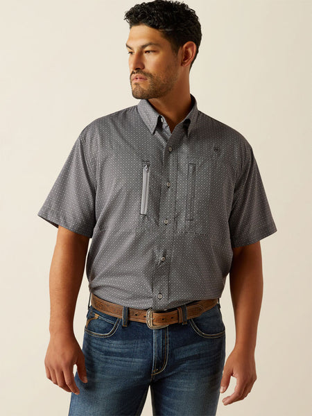Ariat 10058815 Mens VentTEK Classic Fit Shirt Grey front view. If you need any assistance with this item or the purchase of this item please call us at five six one seven four eight eight eight zero one Monday through Saturday 10:00a.m EST to 8:00 p.m EST