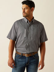 Ariat 10058815 Mens VentTEK Classic Fit Shirt Grey front view. If you need any assistance with this item or the purchase of this item please call us at five six one seven four eight eight eight zero one Monday through Saturday 10:00a.m EST to 8:00 p.m EST
