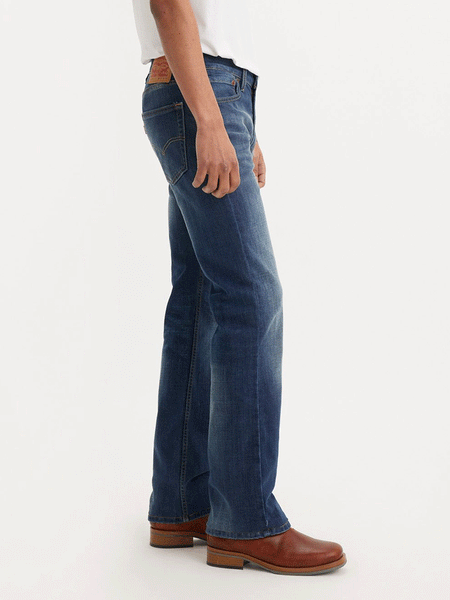 Levi's 055270489 Mens 527 Slim Boot Cut Jean Wave Allusions side view. If you need any assistance with this item or the purchase of this item please call us at five six one seven four eight eight eight zero one Monday through Saturday 10:00a.m EST to 8:00 p.m EST