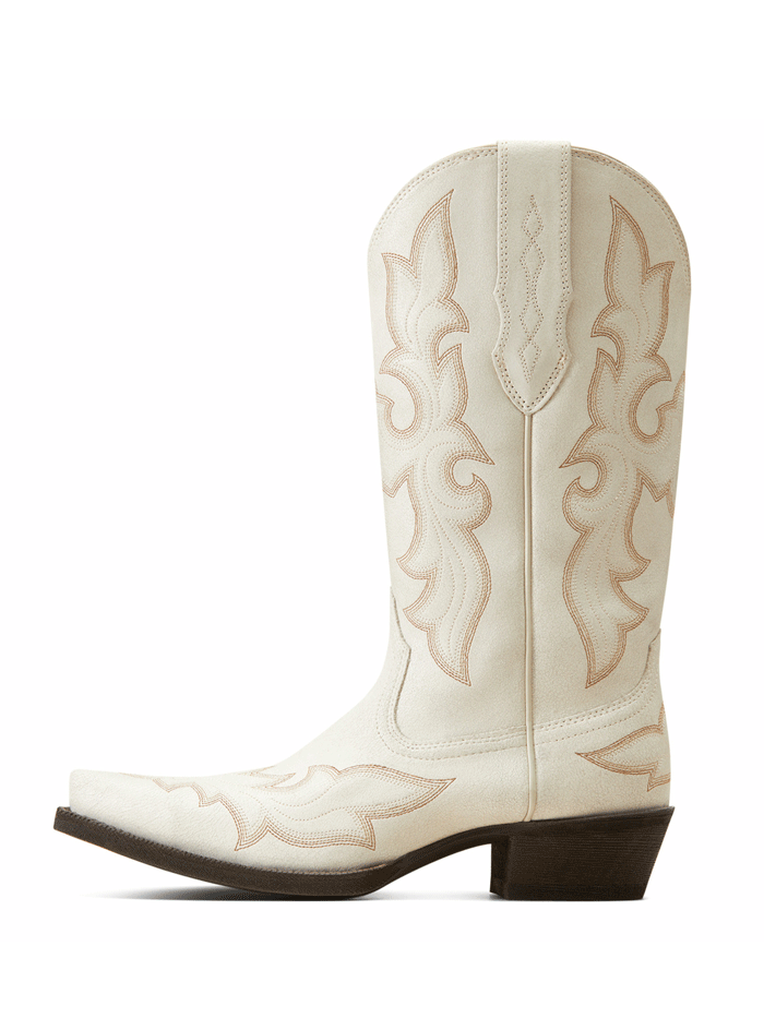 Ariat 10046996 Womens Jennings StretchFit Boot Distressed Ivory front and outter side view. If you need any assistance with this item or the purchase of this item please call us at five six one seven four eight eight eight zero one Monday through Saturday 10:00a.m EST to 8:00 p.m EST