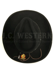 Austin Hats 10-071 GIRL BESTFRIEND Felt Hat Black top view. If you need any assistance with this item or the purchase of this item please call us at five six one seven four eight eight eight zero one Monday through Saturday 10:00a.m EST to 8:00 p.m EST