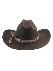 Bullhide TEXAS HOLD'EM 0872CH Premium Wool Hat Dark Brown back view. If you need any assistance with this item or the purchase of this item please call us at five six one seven four eight eight eight zero one Monday through Saturday 10:00a.m EST to 8:00 p.m EST