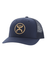 Hooey 2509T-NV O-CLASSIC Mid Profile Trucker Hat Navy front and side view. If you need any assistance with this item or the purchase of this item please call us at five six one seven four eight eight eight zero one Monday through Saturday 10:00a.m EST to 8:00 p.m EST

