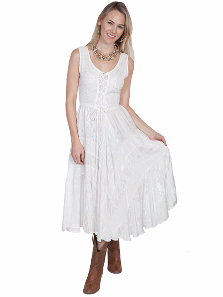 Scully HC118-IVO Womens Lace Up Dress Ivory front view. If you need any assistance with this item or the purchase of this item please call us at five six one seven four eight eight eight zero one Monday through Saturday 10:00a.m EST to 8:00 p.m EST