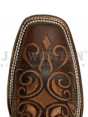 Circle G L5795 Ladies Embroidery Boot Honey toe view from above. If you need any assistance with this item or the purchase of this item please call us at five six one seven four eight eight eight zero one Monday through Saturday 10:00a.m EST to 8:00 p.m EST