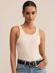 Z Supply ZT253901 Womens Classic Scoop Tank Crystal Beige front view. If you need any assistance with this item or the purchase of this item please call us at five six one seven four eight eight eight zero one Monday through Saturday 10:00a.m EST to 8:00 p.m EST
