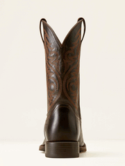 Ariat 10050990 Mens Sport Herdsman Cowboy Boot Burnished Chocolate back view. If you need any assistance with this item or the purchase of this item please call us at five six one seven four eight eight eight zero one Monday through Saturday 10:00a.m EST to 8:00 p.m EST