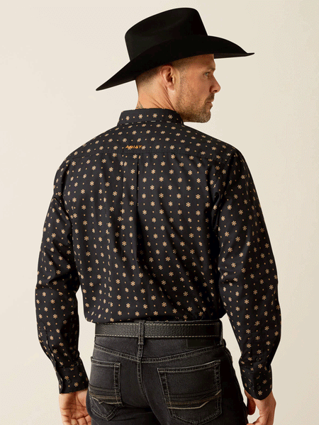 Ariat 10051988 Mens Team Kelvin Classic Fit Shirt Black back view. If you need any assistance with this item or the purchase of this item please call us at five six one seven four eight eight eight zero one Monday through Saturday 10:00a.m EST to 8:00 p.m EST