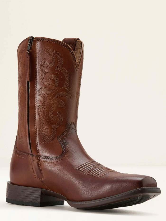 Ariat 10061149 Mens Bodie Western Boot Bitter Brown front and side view. If you need any assistance with this item or the purchase of this item please call us at five six one seven four eight eight eight zero one Monday through Saturday 10:00a.m EST to 8:00 p.m EST