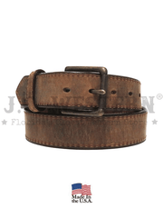 Gingerich 8246-45 Mens Austin Oil Tanned Leather Belt Distressed Brown front view. If you need any assistance with this item or the purchase of this item please call us at five six one seven four eight eight eight zero one Monday through Saturday 10:00a.m EST to 8:00 p.m EST