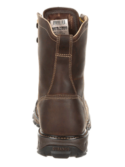Durango DDB0173 Mens Maverick XP™ Steel Toe Waterproof Lacer Work Boot Oiled Brown back view.. If you need any assistance with this item or the purchase of this item please call us at five six one seven four eight eight eight zero one Monday through Saturday 10:00a.m EST to 8:00 p.m EST