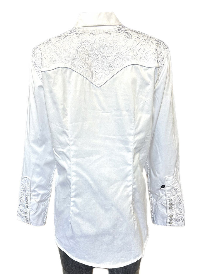 Rockmount 7859-WHT Women's Vintage Tooling Embroidered Western Shirt White front view. If you need any assistance with this item or the purchase of this item please call us at five six one seven four eight eight eight zero one Monday through Saturday 10:00a.m EST to 8:00 p.m EST