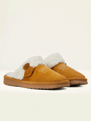 Ariat 10039032 Womens Jackie Square Toe Slipper Chestnut side view of pair. If you need any assistance with this item or the purchase of this item please call us at five six one seven four eight eight eight zero one Monday through Saturday 10:00a.m EST to 8:00 p.m EST
