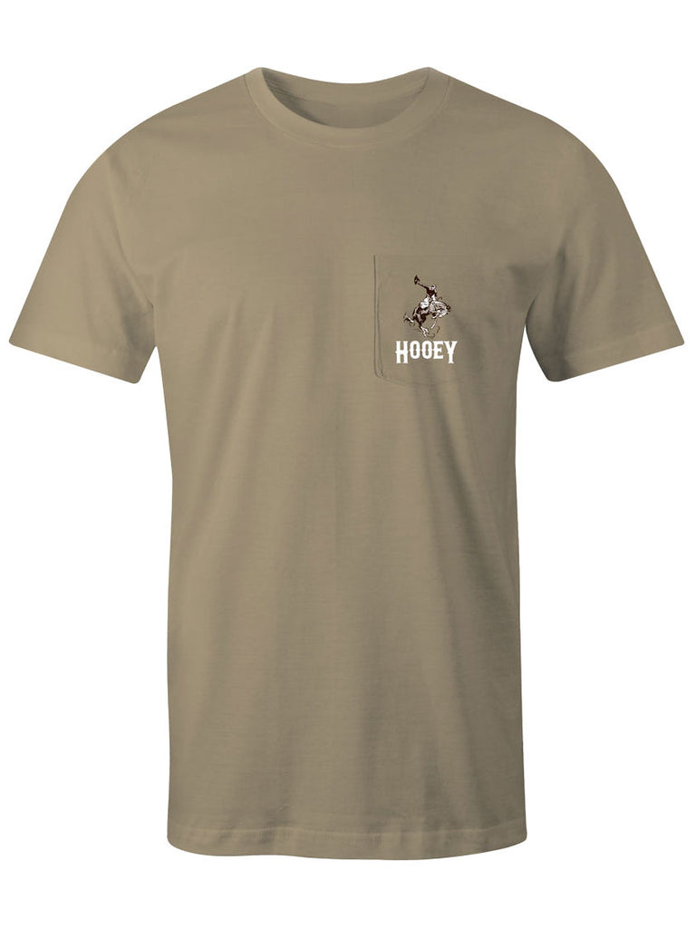 Hooey HT1688TN Mens CHEYENNE Pocket T-Shirt Tan back view. If you need any assistance with this item or the purchase of this item please call us at five six one seven four eight eight eight zero one Monday through Saturday 10:00a.m EST to 8:00 p.m EST